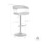 Armen Living Calista Adjustable Bar Stool in Gray Faux Leather with Golden Bronze and Black Metal LCCABACOGRY - alternate 2